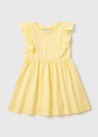 Schiffly Trim Dress Yellow C101411