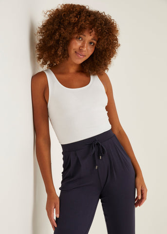 White Jersey Vest Top  F467623