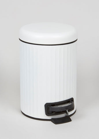 Retro Ridged Pedal Bin (26cm x 17cm) White M813414
