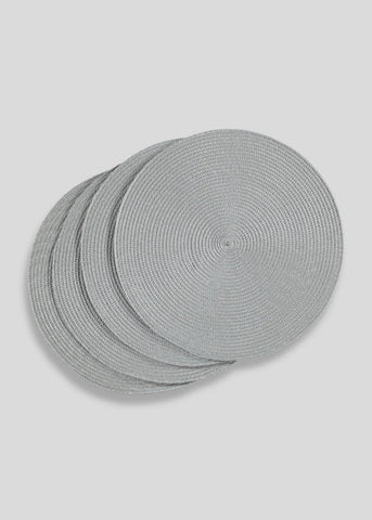 4 Pack Grey Woven Placemats M485468