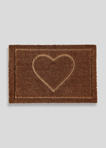 Embossed Heart Doormat Natural M481681