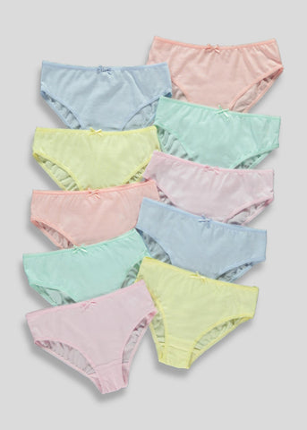 Girls 10 Pack Pastel Knickers (2-13yrs)  G370484