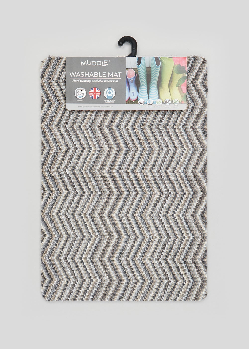 Chevron Muddle Mat (75cm x 50cm) Grey M481690