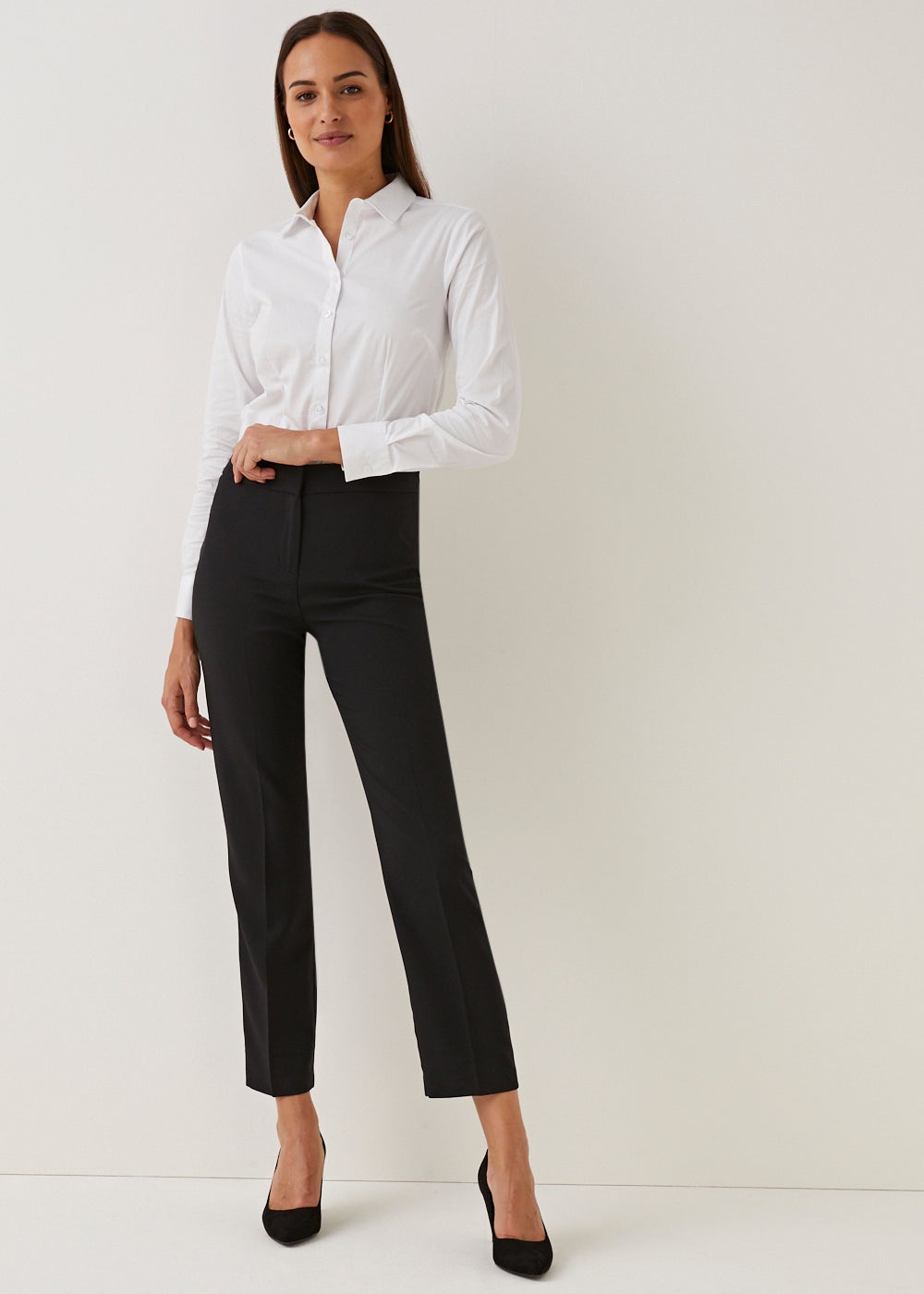 Black Straight Fit Trousers (Regular)  F513493