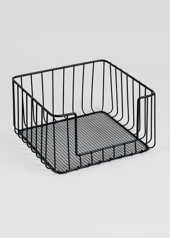 Black Wire Stackable Storage Basket (13.5cm x 25cm x 24.5cm) M484698