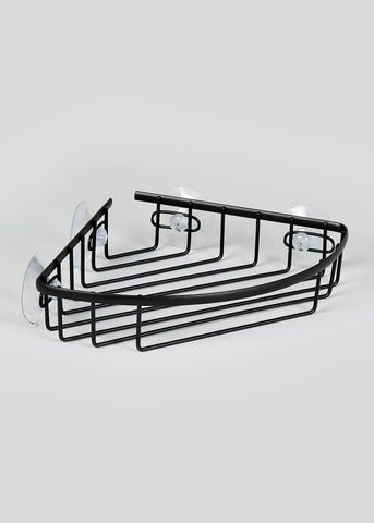 Metal Wire Corner Shower Shelf (25cm x 21cm) Black M814739