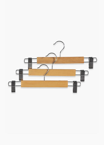 3 Pack Wooden Clip Hangers Natural M484643