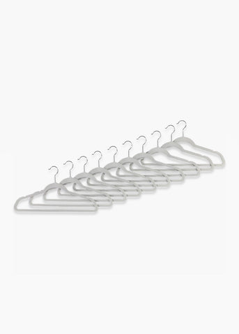 10 Pack Velour Hangers (45cm x 24cm) Grey M482003