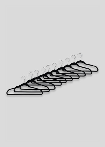 10 Pack Velour Hangers (45cm x 24cm) Black M482004