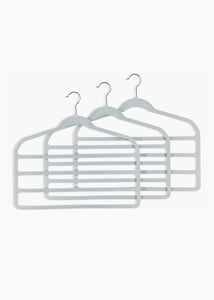 3 Pack Velour Trouser Hangers (44cm x 40cm) Grey M482006