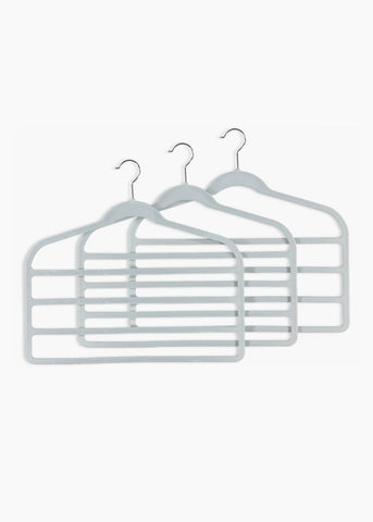 3 Pack Velour Trouser Hangers (44cm x 40cm) Grey M482006