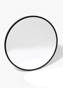 Round Metal Wall Mirror (55cm x 55cm x 2cm) Black M698180