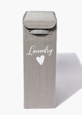 Grey Narrow Laundry Basket (40cm x 21cm x 60cm) M814895