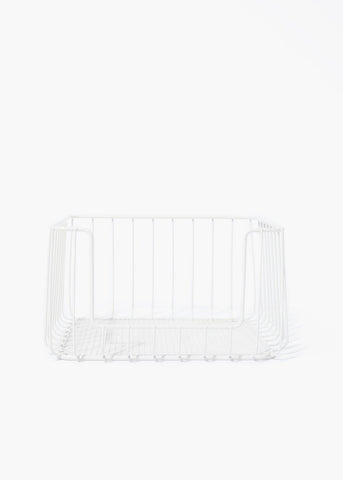 White Wire Stackable Storage Basket (13.5cm x 25cm) M484702