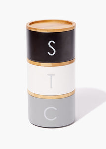 Metal Tea Coffee & Sugar Stackable Canisters Multi M484674