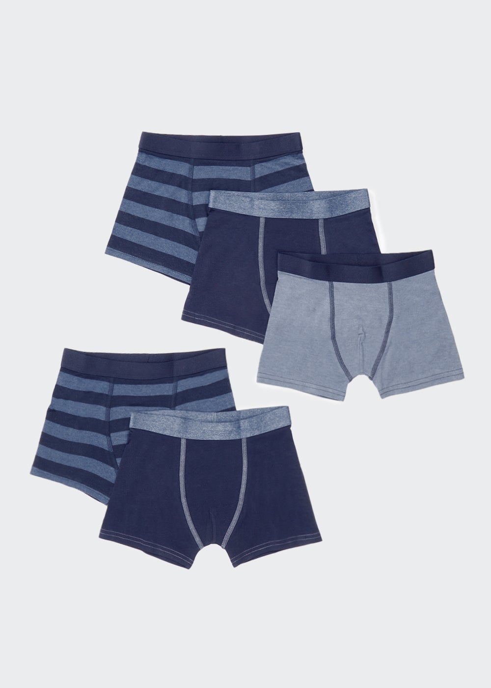 Boys 5 Pack Blue Stripe Trunks (2-16yrs)  B290192