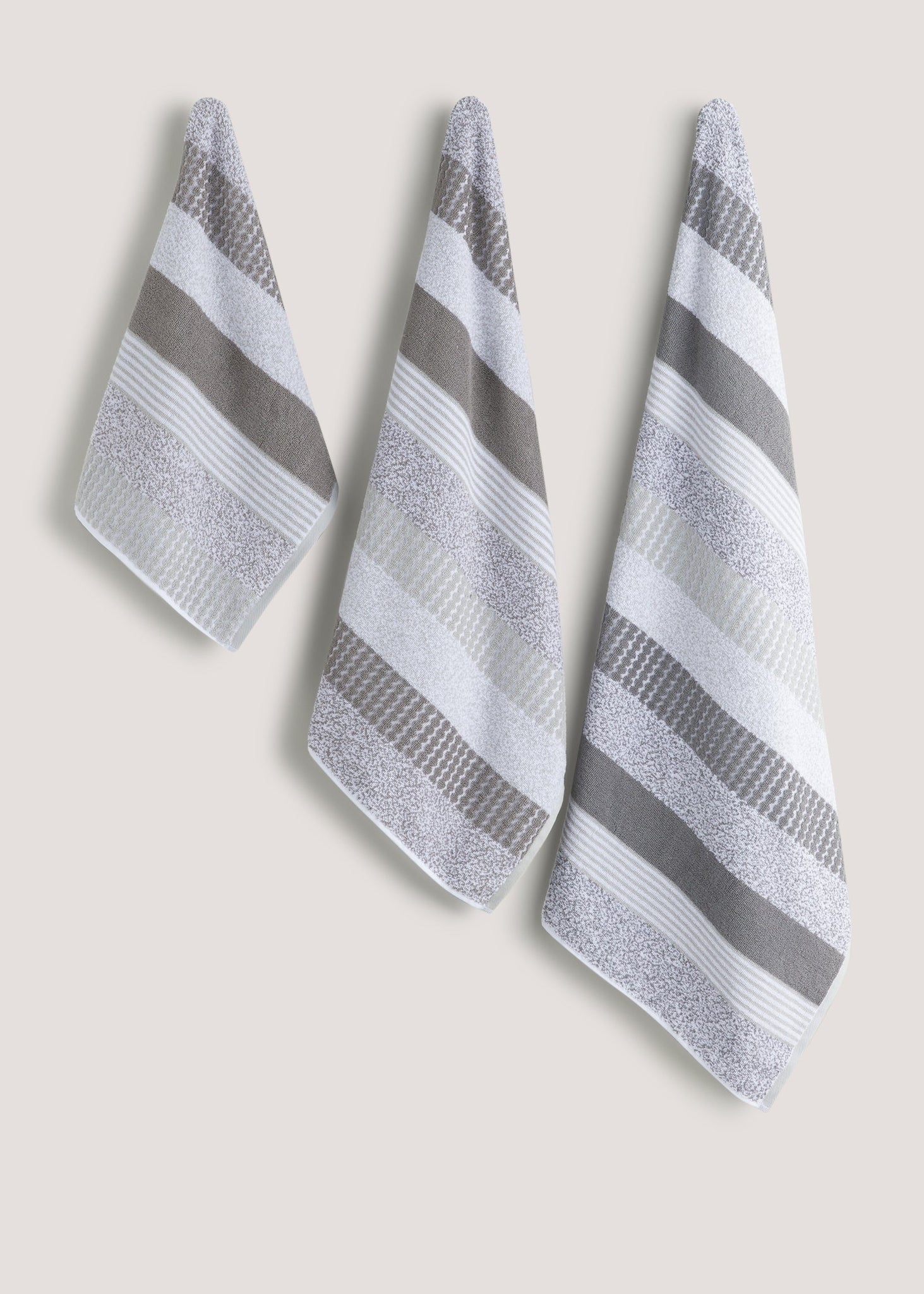 Grey Stripe 100% Cotton Towels  M586718