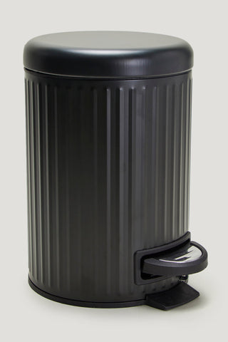 Black Ridged Pedal Bin (26cm x 17cm) M814781