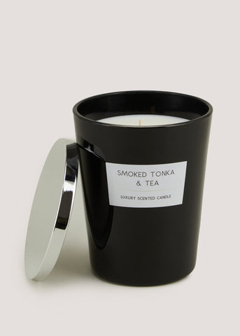 Smoked Tonka & Tea Luxury Scented Candle (16cm x 14cm) Black M698227