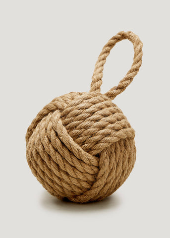 Natural Hessian Knot Doorstop (21cm) M493313 M493313