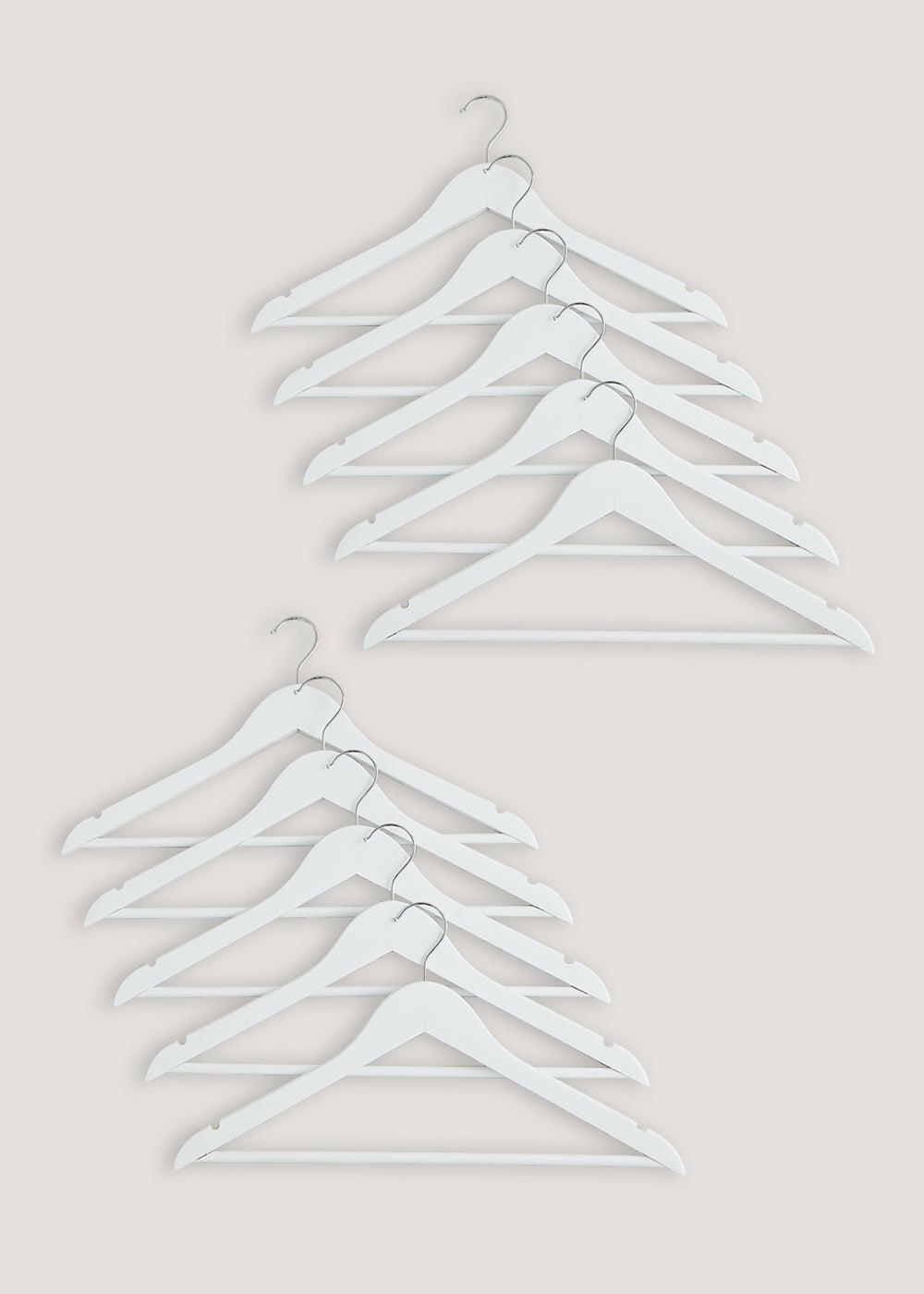 10 Pack White Wooden Hangers (22.5cm x 44.5cm) M484640