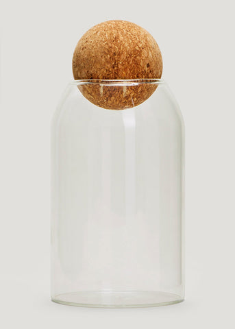 Glass Canister With Round Cork Lid  M484659