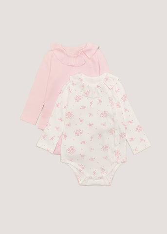 Baby 2 Pack Frill Bodysuits (Tiny Baby-18mths)  C135780