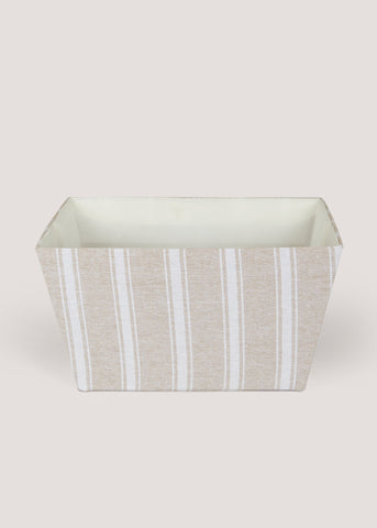 Beige Stripe Fabric Storage Tray (43cm x 33cm x 23cm) M697720