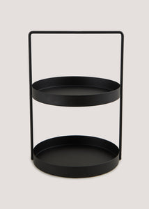 Black Metal 2 Tier Circle Caddy (30cm x 20cm x 21cm) M814743