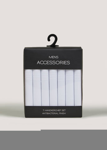 7 Pack White Handkerchiefs  M323009