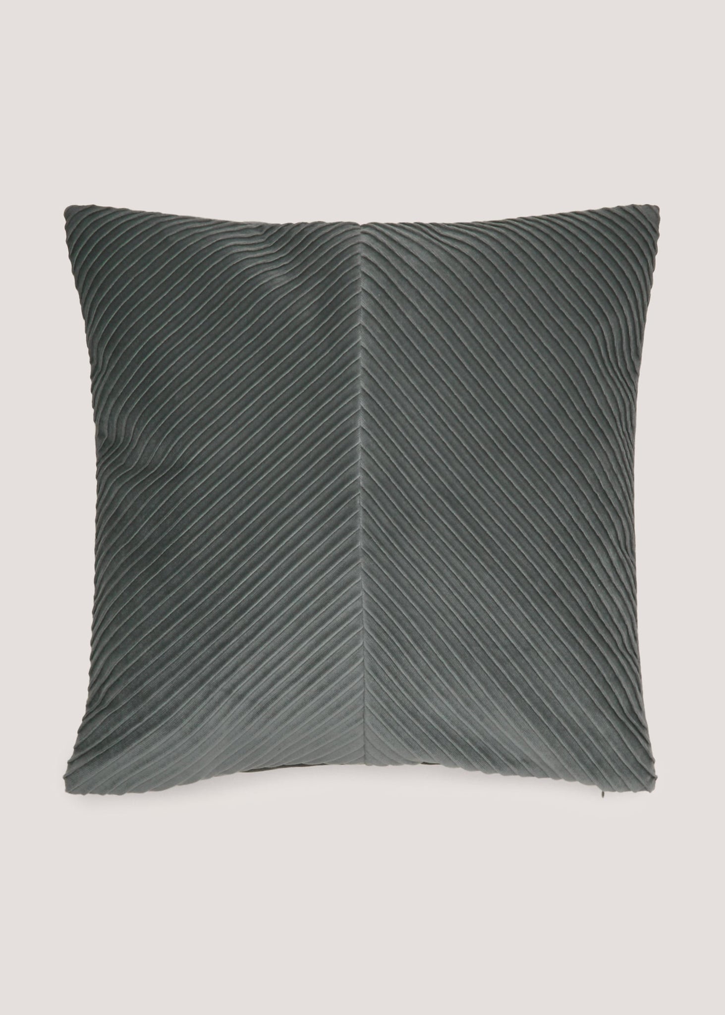 Dark Grey Pleated Velvet Cushion M493643