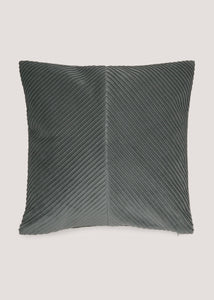 Dark Grey Pleated Velvet Cushion M493643