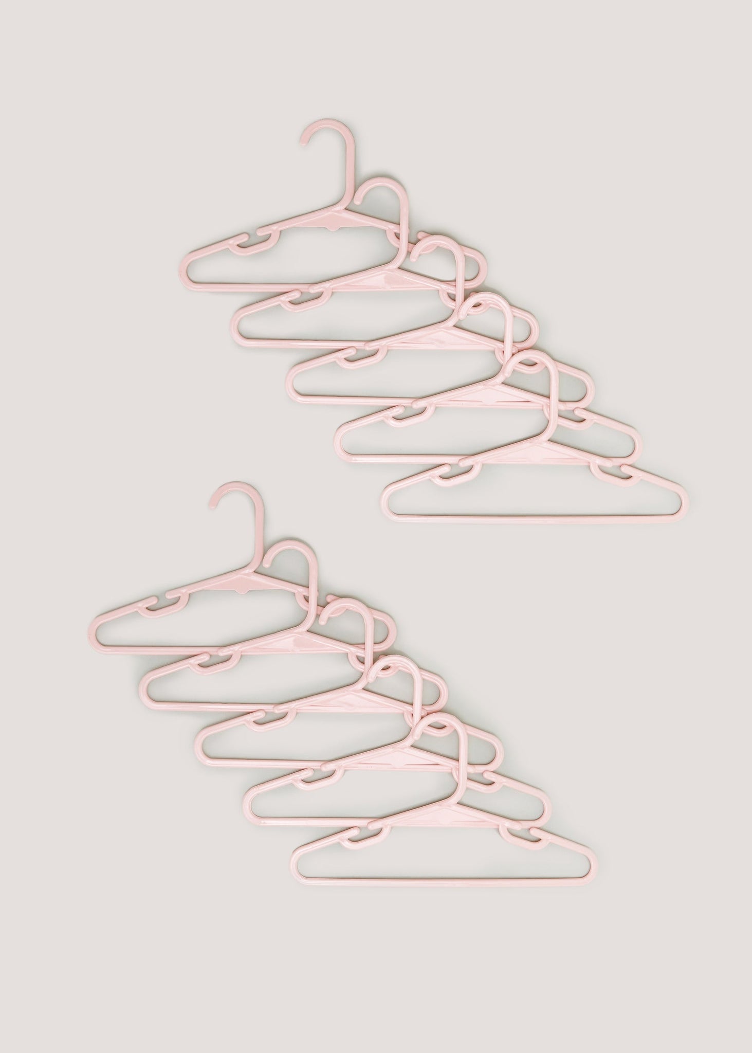 Kids 10 Pack Pink Plastic Hangers (37cm x 21cm) M484258