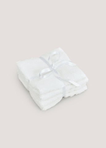 4 Pack White 100% Egyptian Cotton Face Cloths M173604