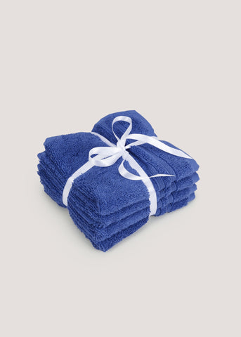 4 Pack Royal Blue 100% Egyptian Cotton Face Cloths M173737