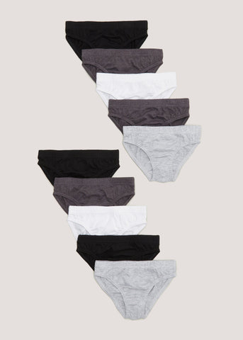 Boys 10 Pack Black Briefs (2-13yrs)  B290206