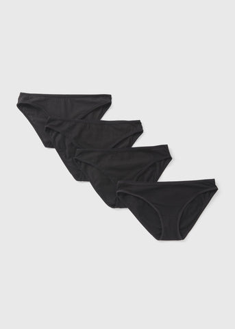 4 Pack Black Mini Knickers  F472757