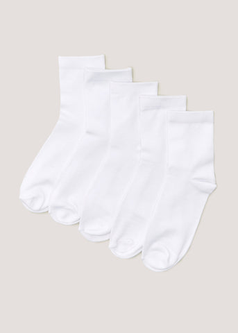 5PK BAMBOO SOCK WHITE F473984