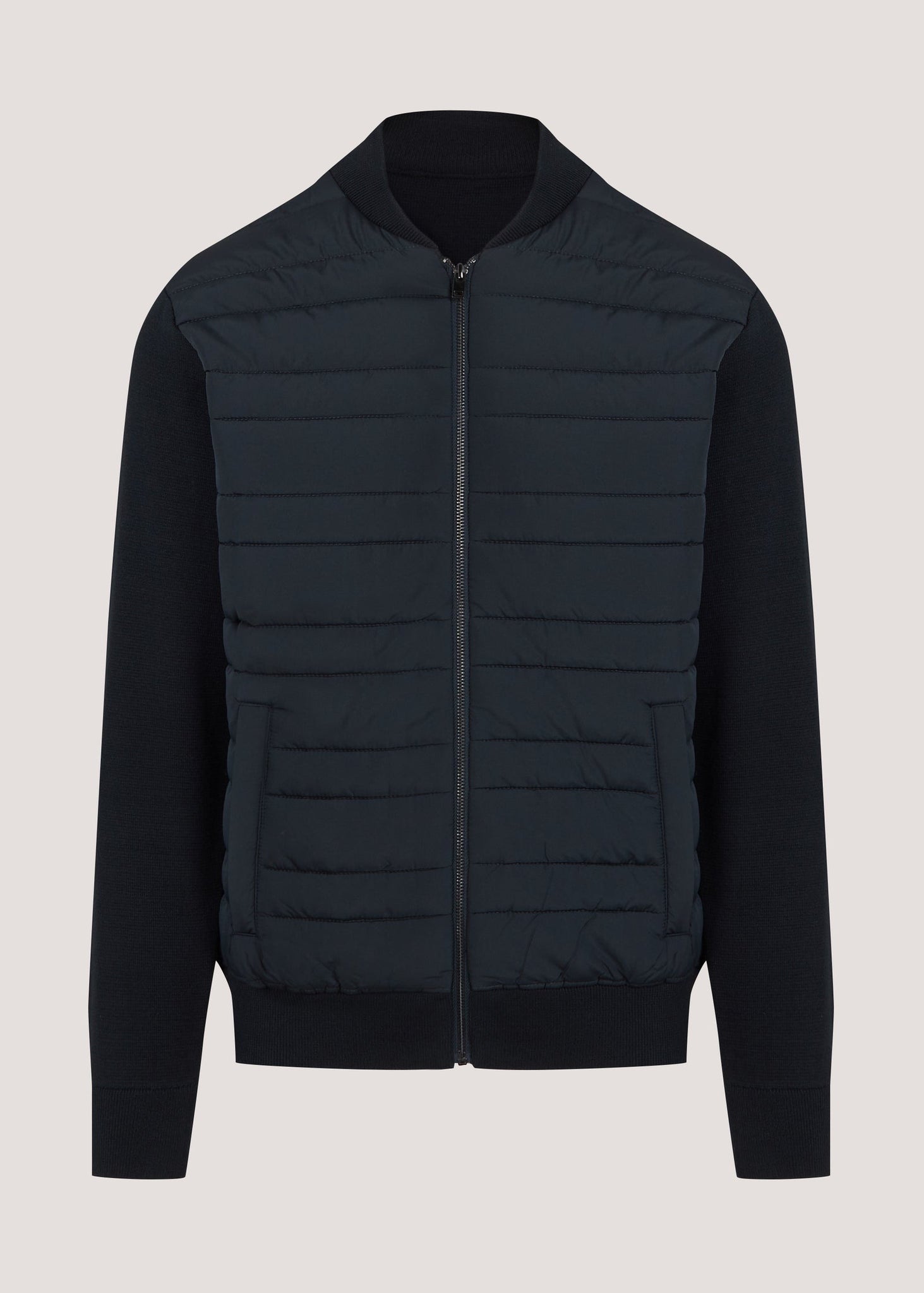 Navy Quilted Hybrid Jacket  M240948