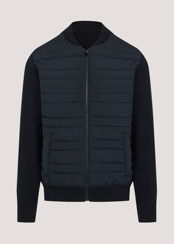 Navy Quilted Hybrid Jacket  M240948