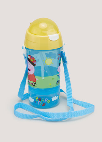 Kids Peppa Pig Sip & Snack Water Bottle (20cm x 7cm) Blue M484305