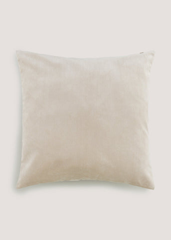 Beige Large Soft Velour Cushion (55cm x 55cm) M493756