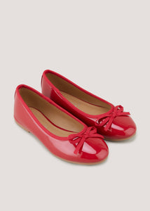 Girls Red Patent Bow Ballet Flats (Younger 12-Older 5)  C303107