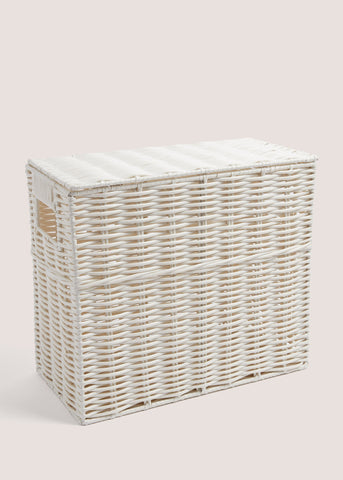 White Narrow Toilet Storage Basket M814675