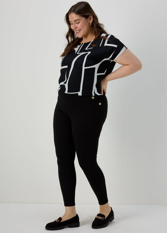 Et Vous Black Button Leggings  F512584