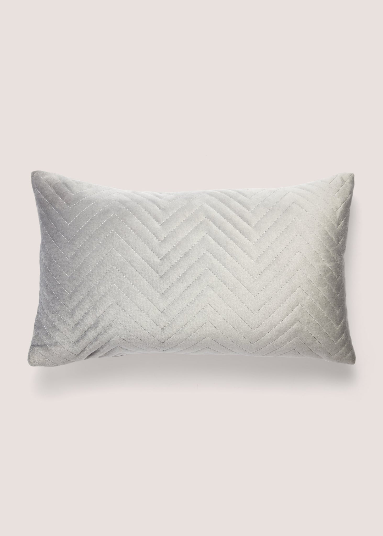 Grey Velvet Quilted Cushion M237385