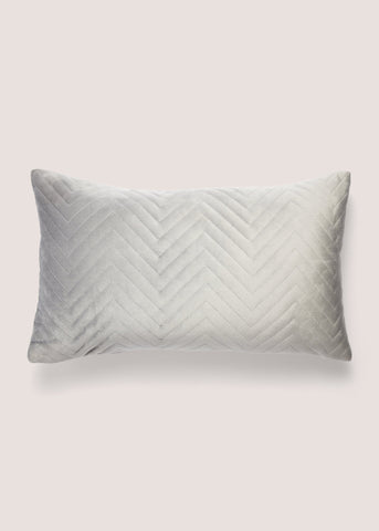 Grey Velvet Quilted Cushion M237385