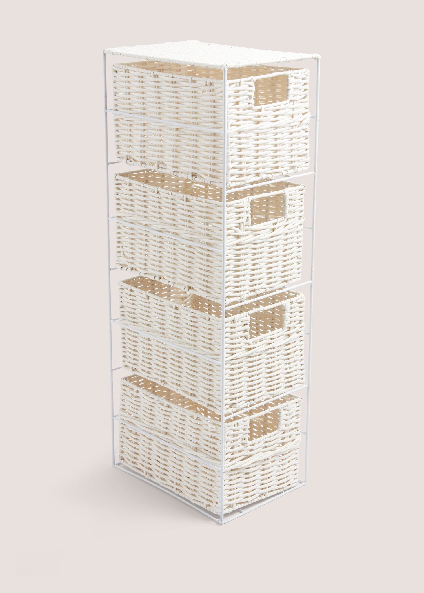 White Woven Plastic Drawers M814706