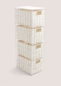 White Woven Plastic Drawers M814706