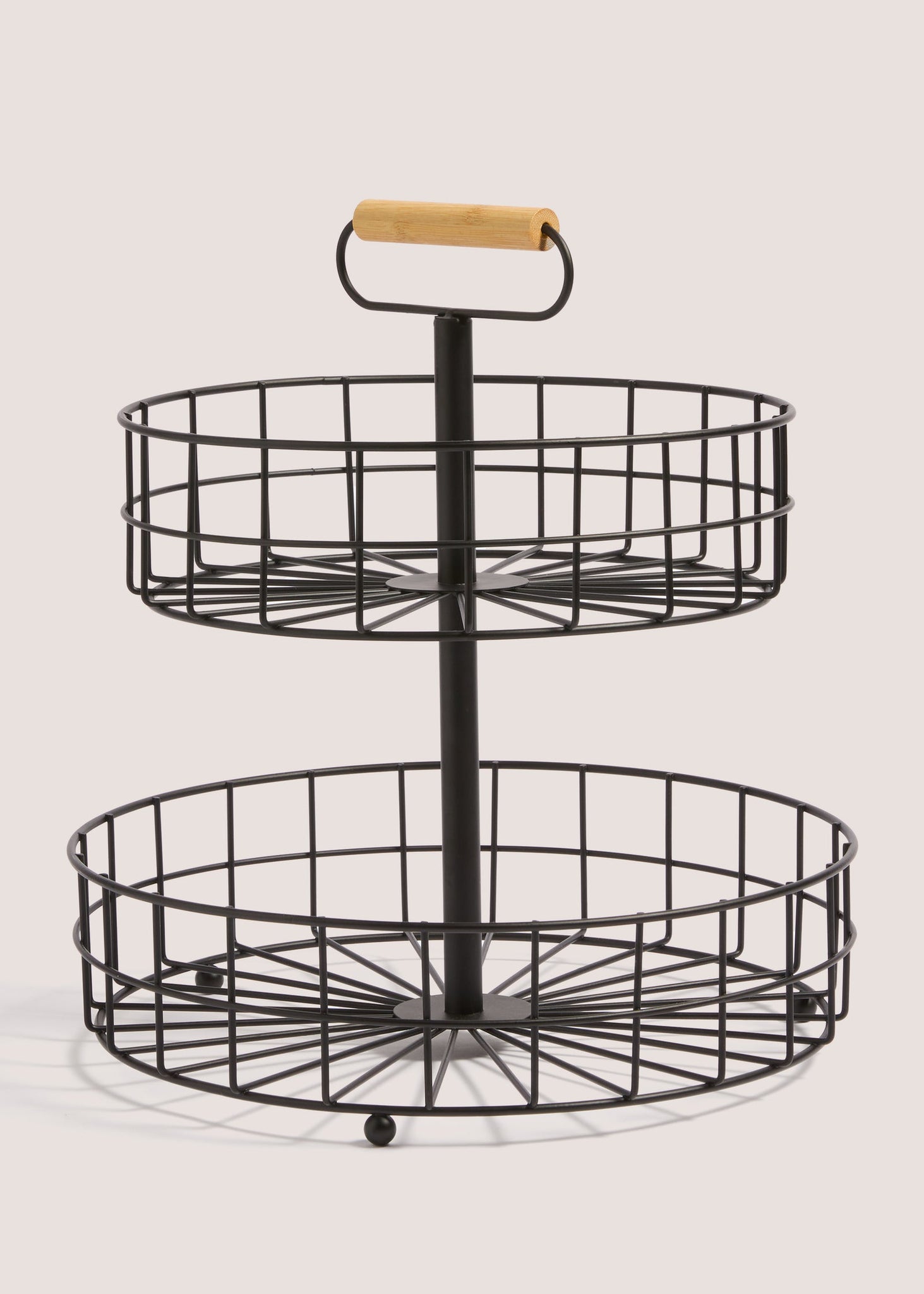 Black Wire Two Tier Round Basket (37cm x 32.5cm) M484701